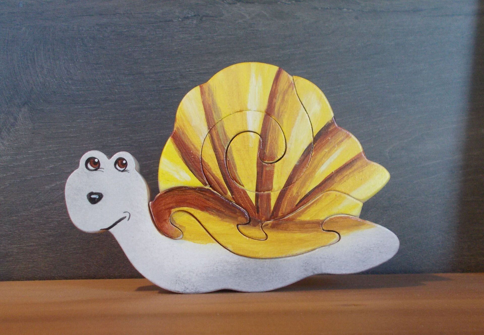 puzzle animal escargot bois artisanal