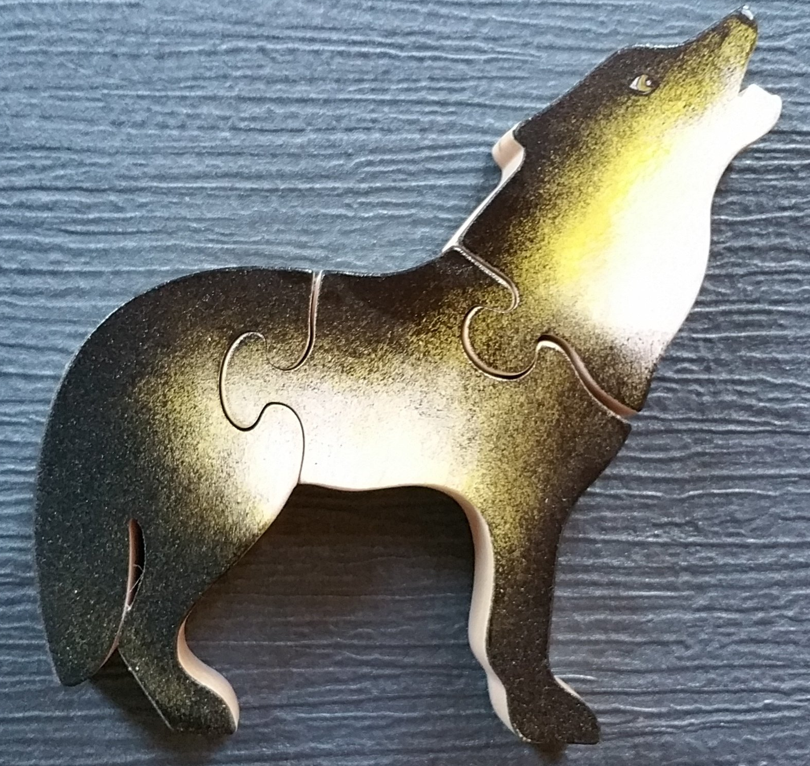 puzzle animal loup bois artisanal