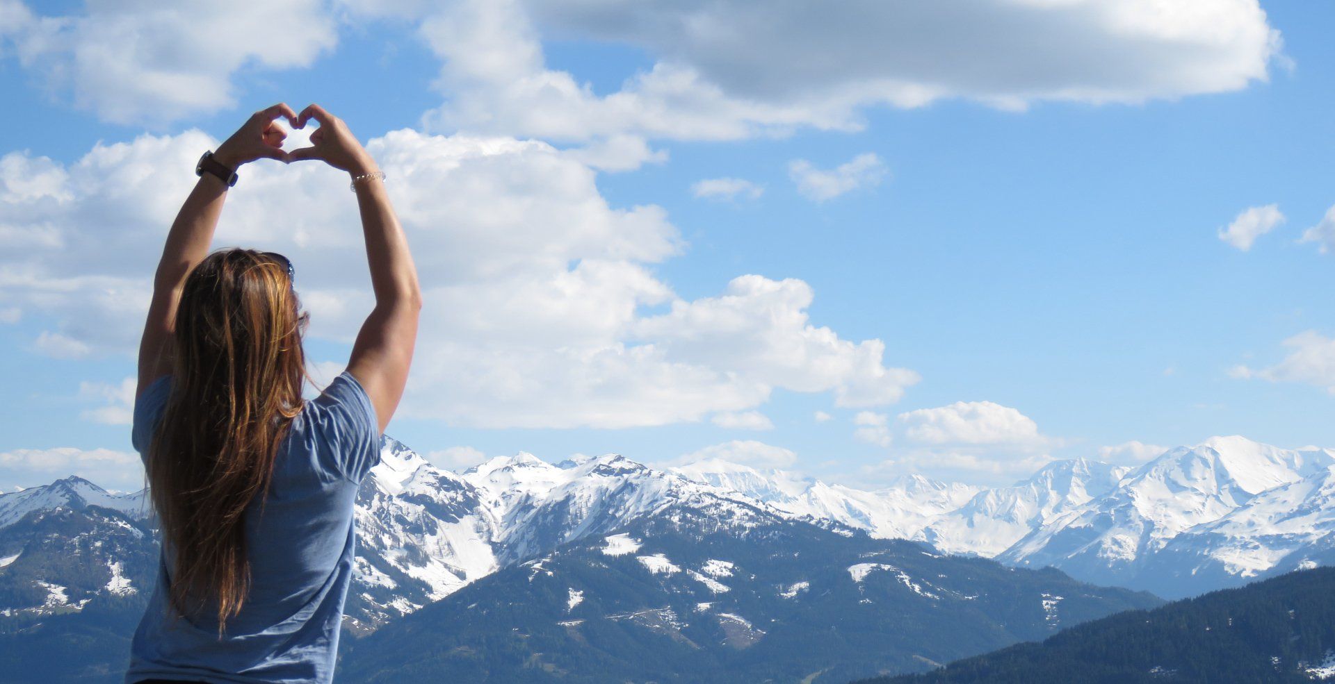 Fernblick Liebe Herzen Berge