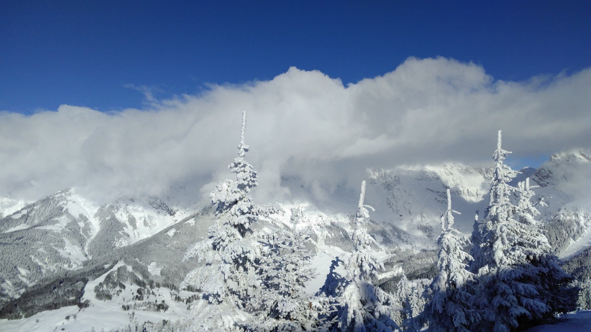 Schnee Skipisten Wolken