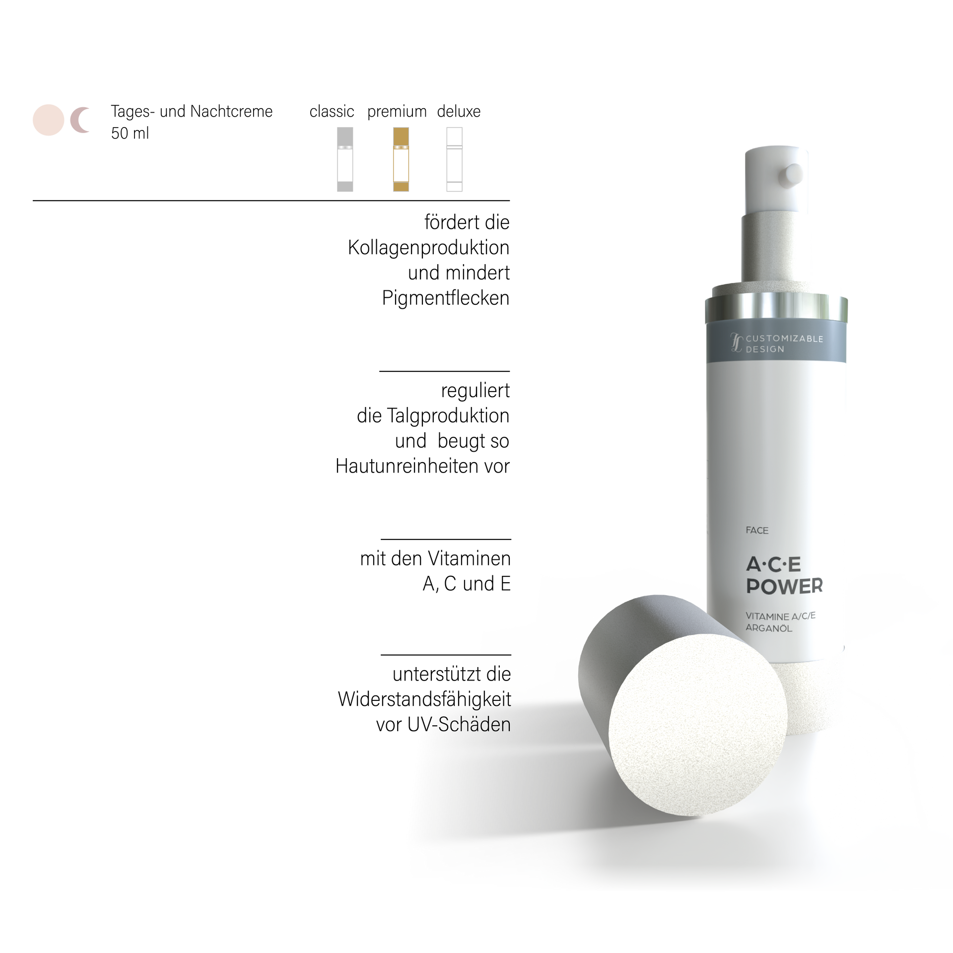Gesichtscreme mit den Vitaminen A, C und E - hochdosiert