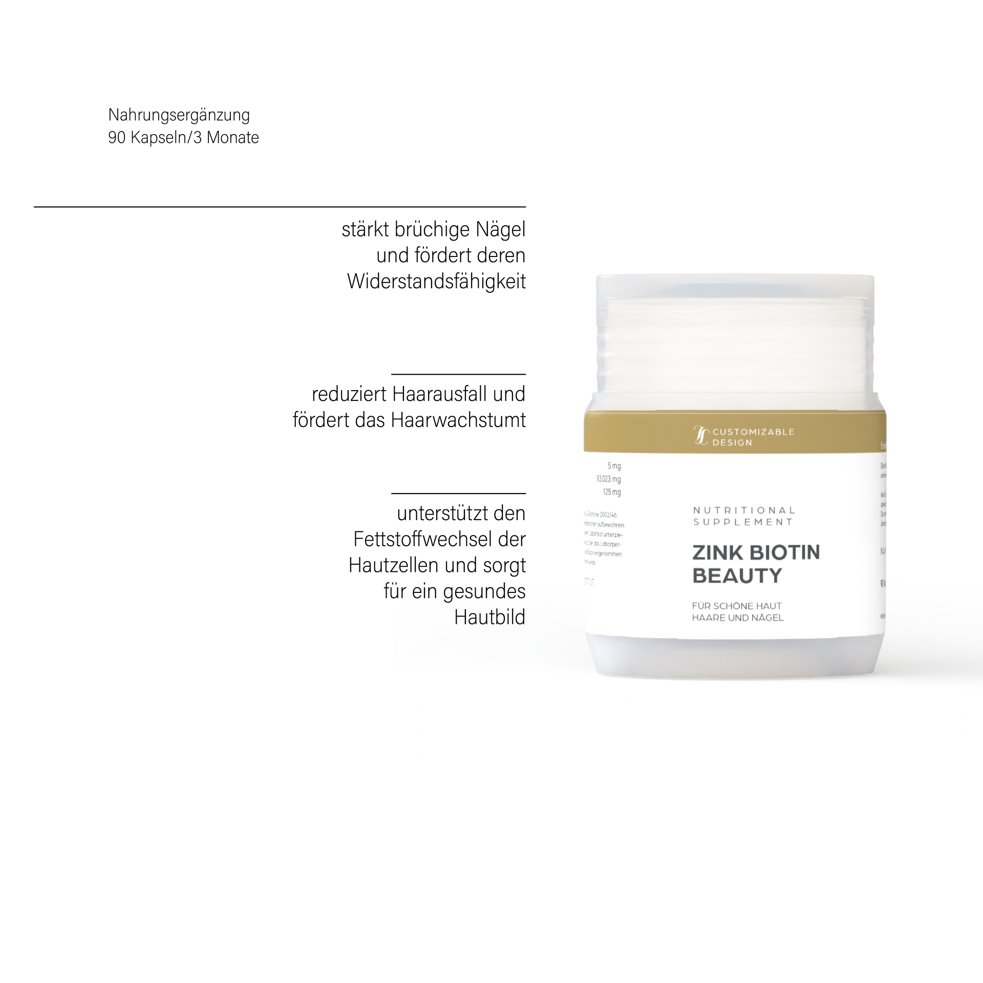 Nahrungsergänzung mit Zink und Biotin