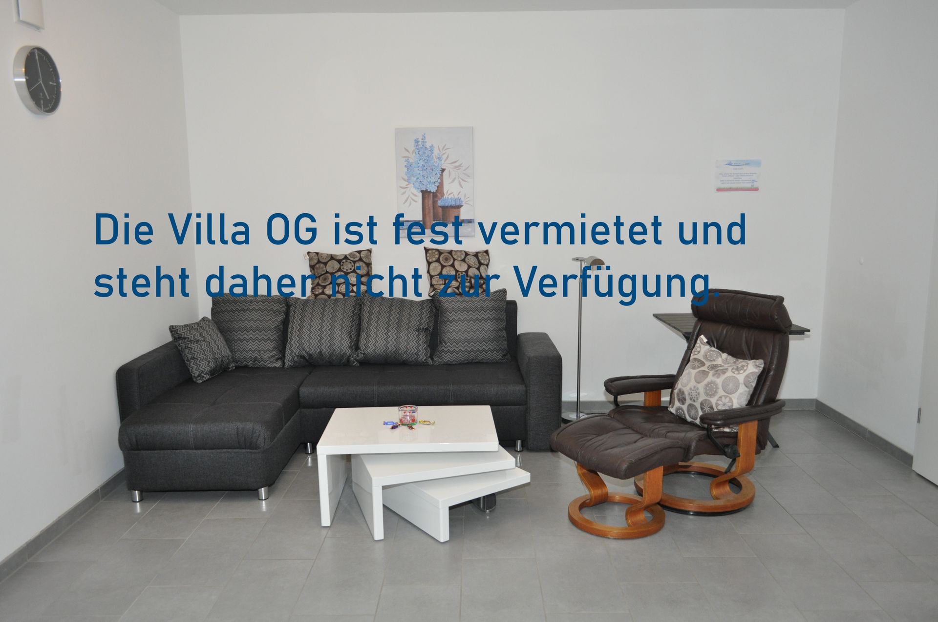 Die Villa OG wird fest vermietet und steht daher nicht zur Verfügung.