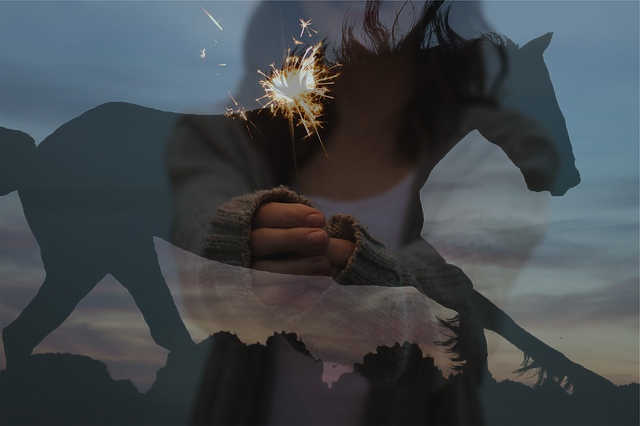 Pferd Frau Wunderkerze