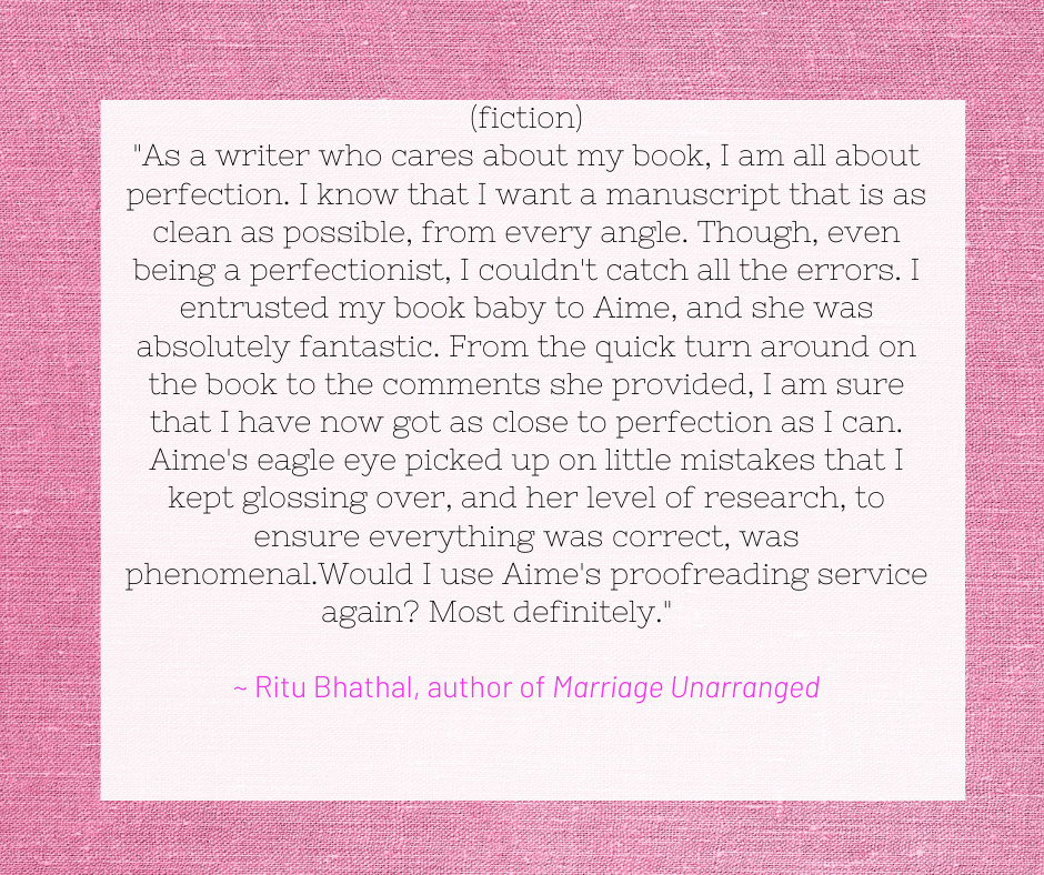 proofreading review! Ritu Bhathal proofreading review