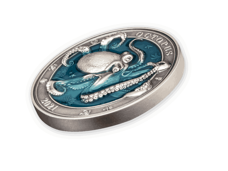 Oktopus Münze