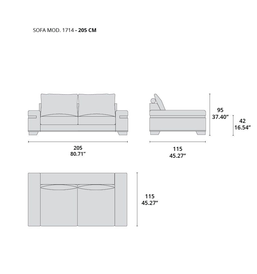 sofá 205 cm mod. 1714 tecninova sofá 205 cm mod. 1714 tecninova