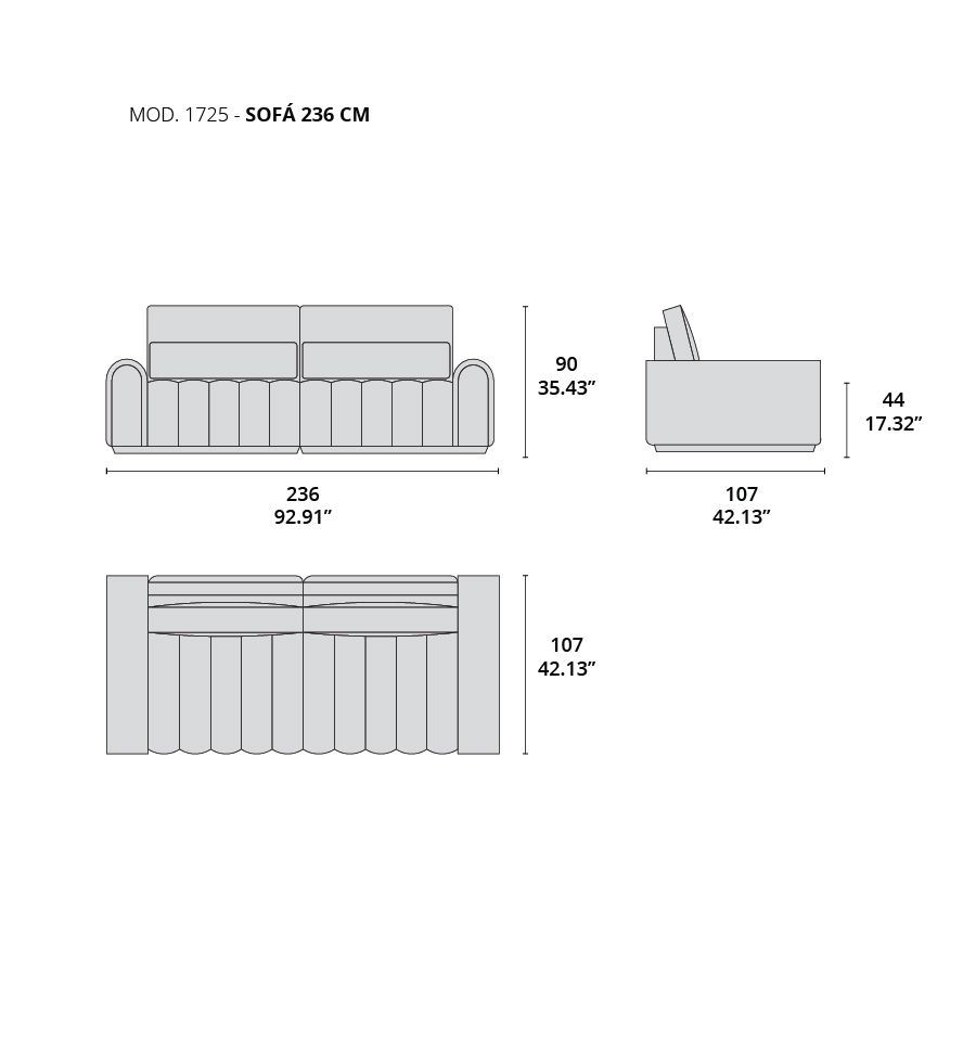 MOD 1725 sofa 236 cm tecninova MOD 1725 sofa 236 cm tecninova