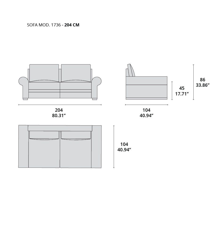 sofá mod. 1736 tecninova - 204 cm sofá mod. 1736 tecninova - 204 cm