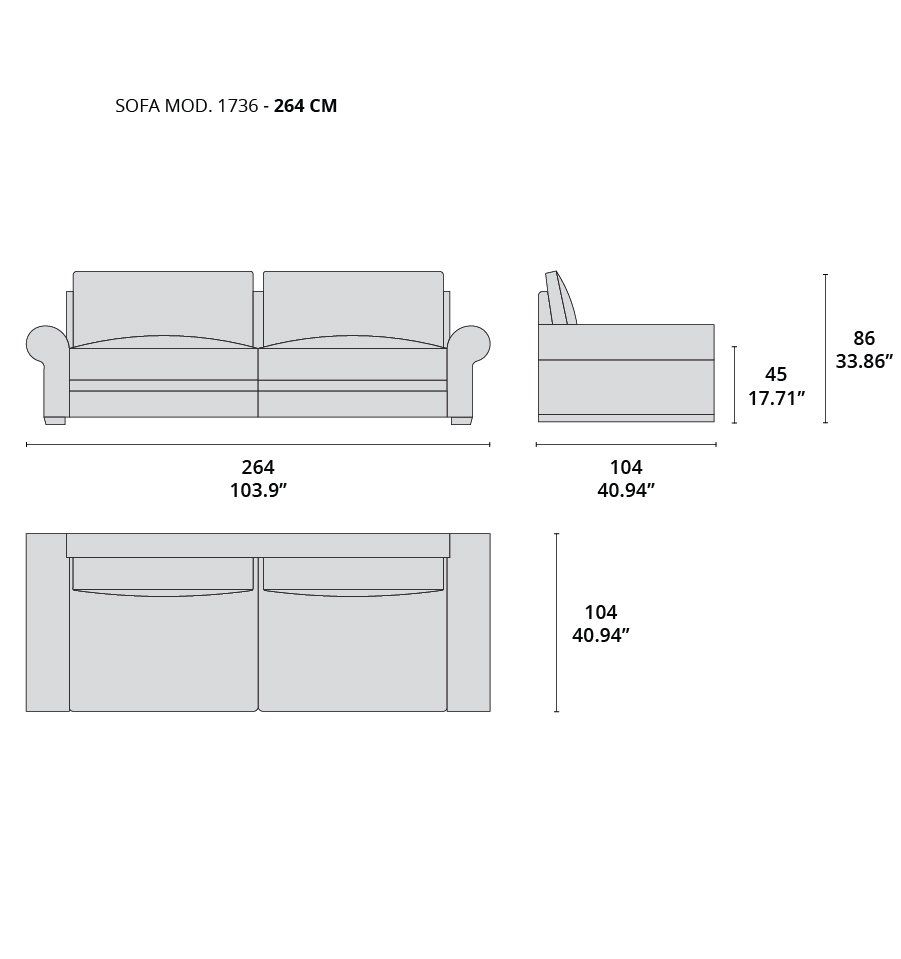 sofá mod. 1736 tecninova - 264 cm sofá mod. 1736 tecninova - 264 cm