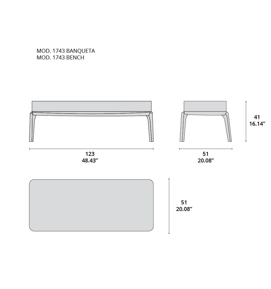 1743 bench tecninova 1743 banqueta tecninova