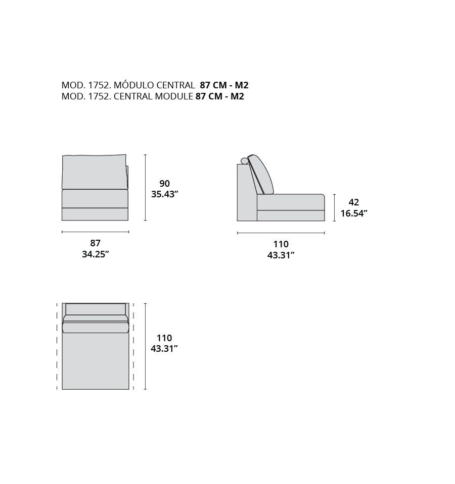 mod. 1752 modulo central 87 cm - m2 mod. 1752 modulo central 87 cm - m2