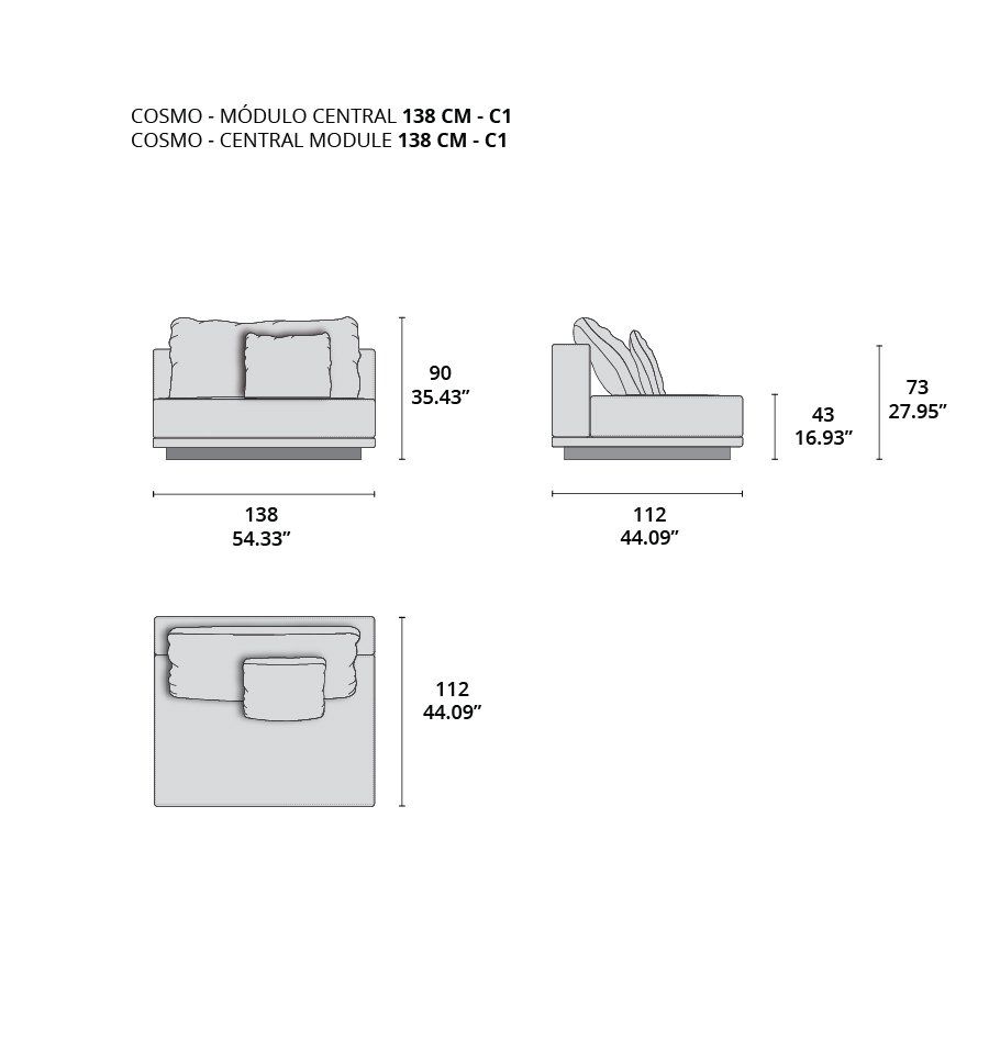 cosmo modulo central 138 cm - c1 cosmo modulo central 138 cm - c1