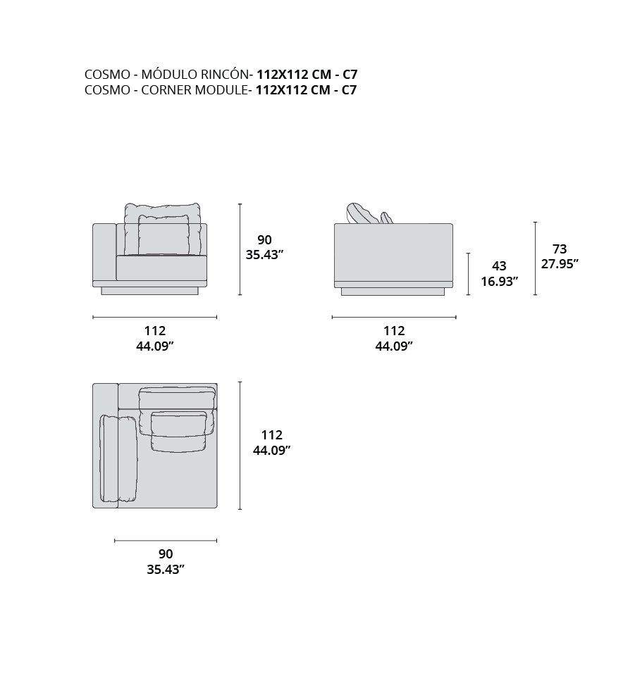 cosmo - modulo rincón 112x112 cm - C7 cosmo - modulo rincón 112x112 cm - C7