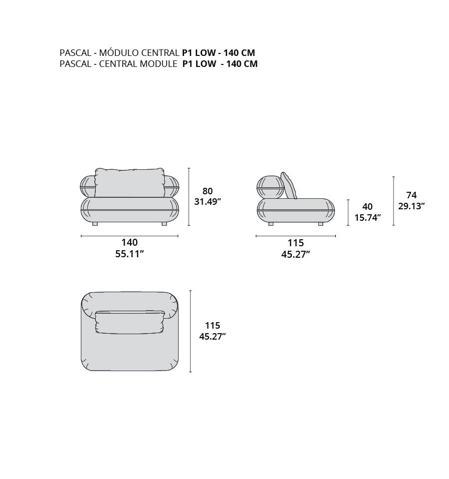 pascal modulo central p1 low - 140 cm pascal modulo central p1 low - 140 cm