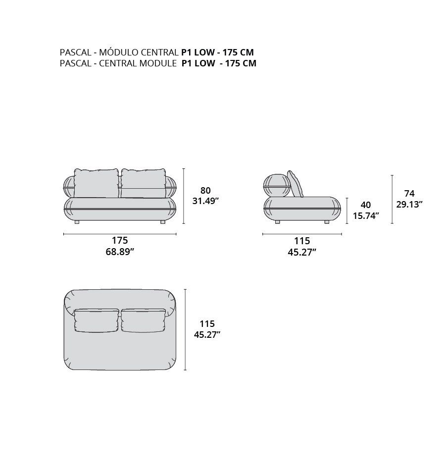 pascal modulo central p1 low - 175 cm pascal modulo central p1 low - 175 cm
