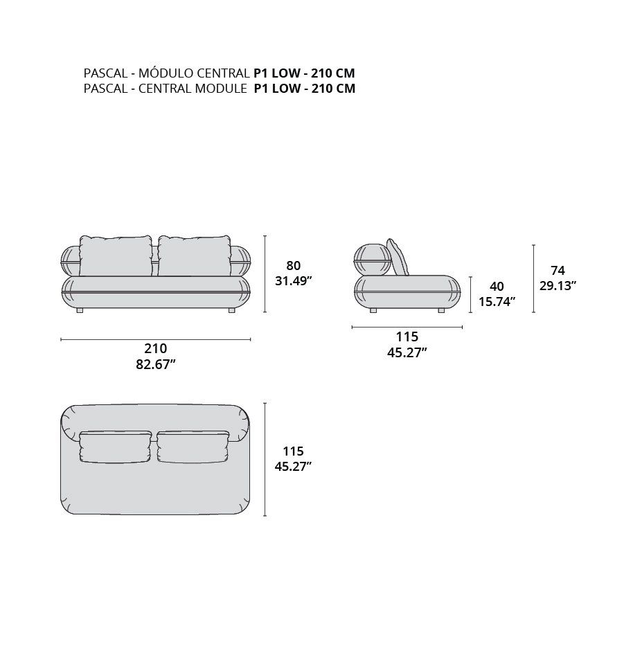pascal modulo central p1 low - 210 cm pascal modulo central p1 low - 210 cm