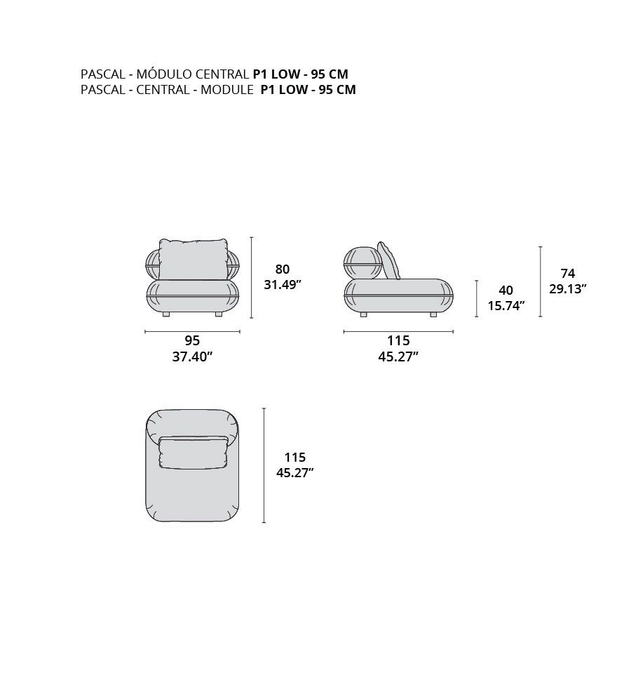 pascal modulo central p1 low - 95 cm pascal modulo central p1 low - 95 cm