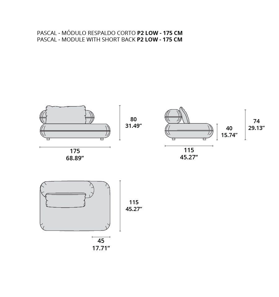 pascal módulo respaldo corto p2 low - 175 cm tecninova pascal módulo respaldo corto p2 low - 175 cm tecninova