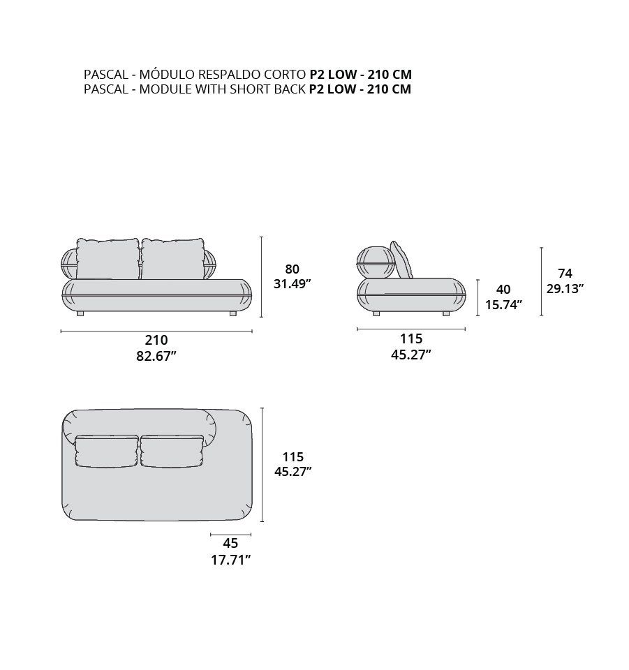 pascal módulo respaldo corto p2 low - 210 cm tecninova pascal módulo respaldo corto p2 low - 210 cm tecninova