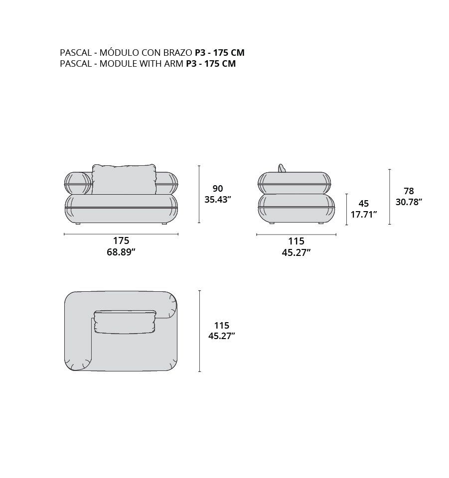 pascal modulo con brazo P3 - 175 cm tecninova pascal modulo con brazo P3 - 175 cm tecninova