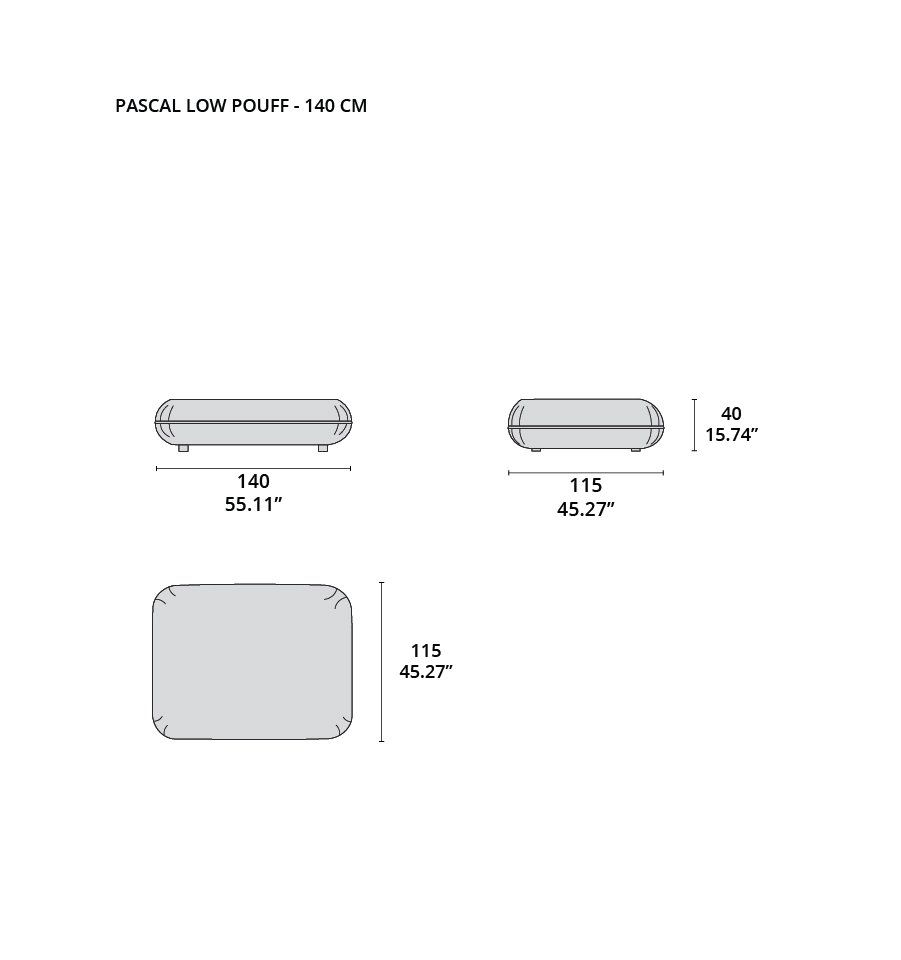 pascal low pouff - 140 cm pascal low pouff - 140 cm