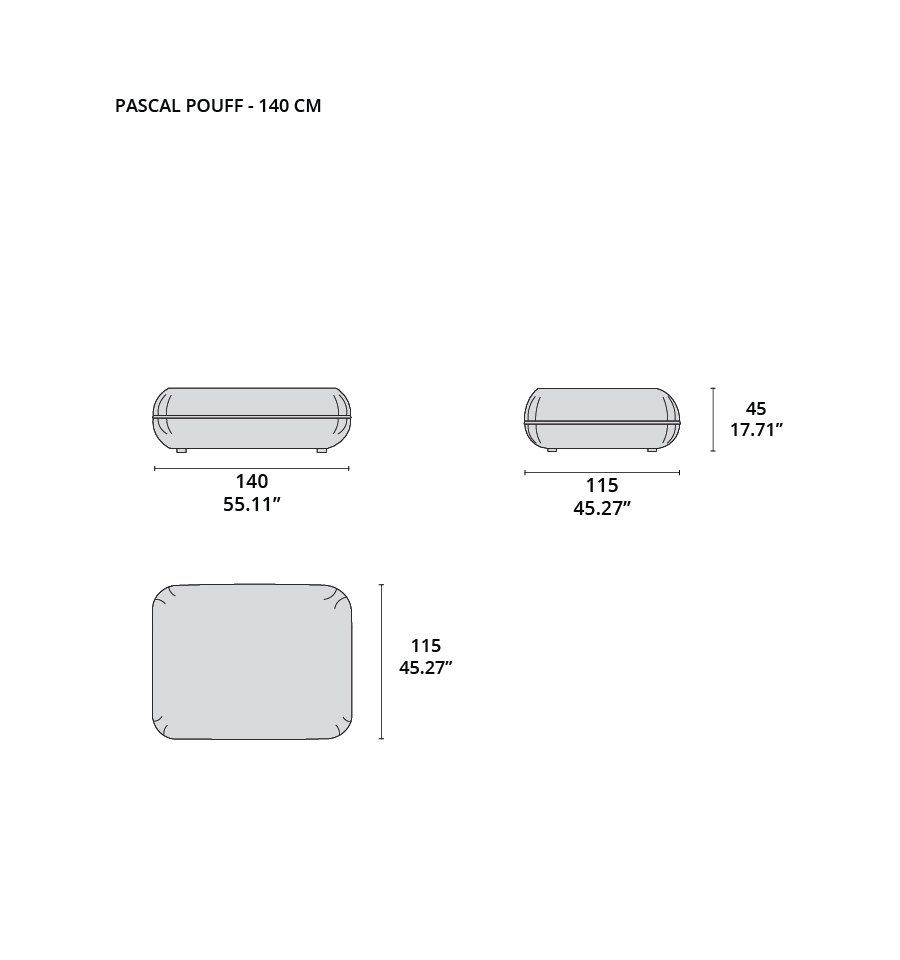 pascal pouff- 140 cm tecninova pascal pouff- 140 cm tecninova