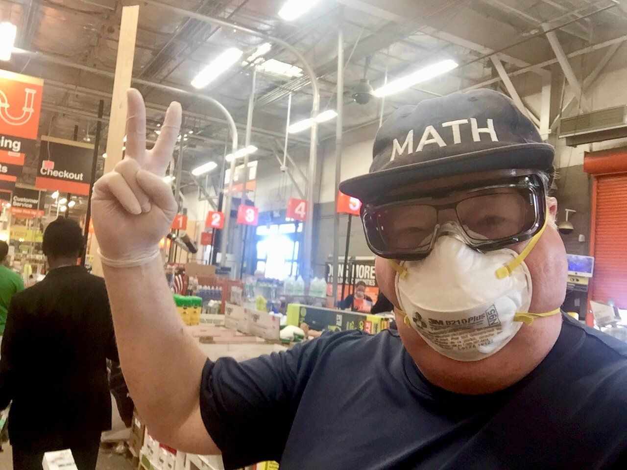 Masked up at Home Depot