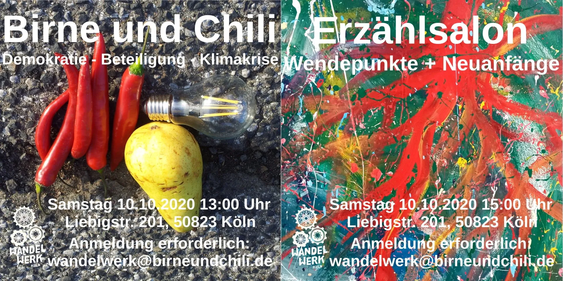 Birne und Chili im WandelWerk Köln am Samstag 10.10.2020 Birne und Chili im WandelWerk Köln am Samstag 10.10.2020