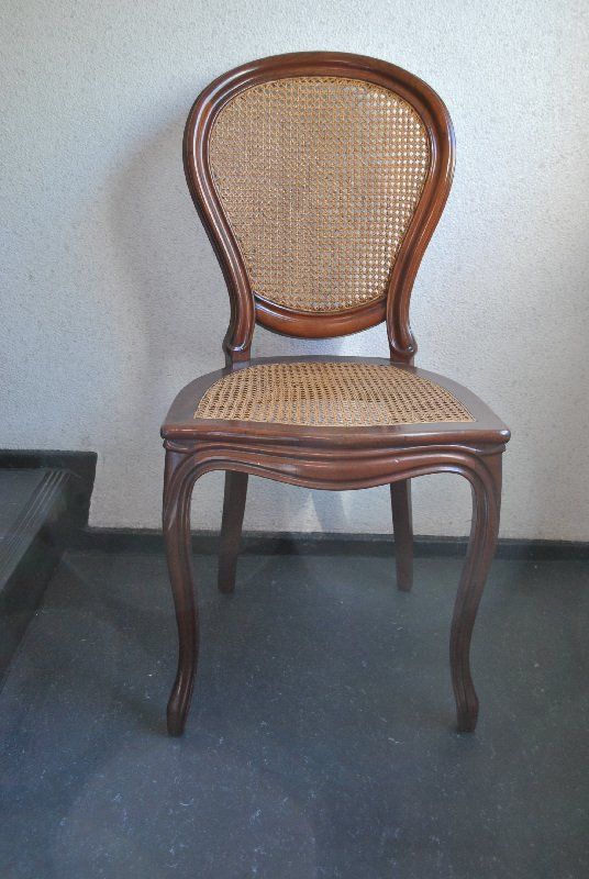 Stuhle aus Mahagoni im Louis-Philippe-Stil mit Geflecht