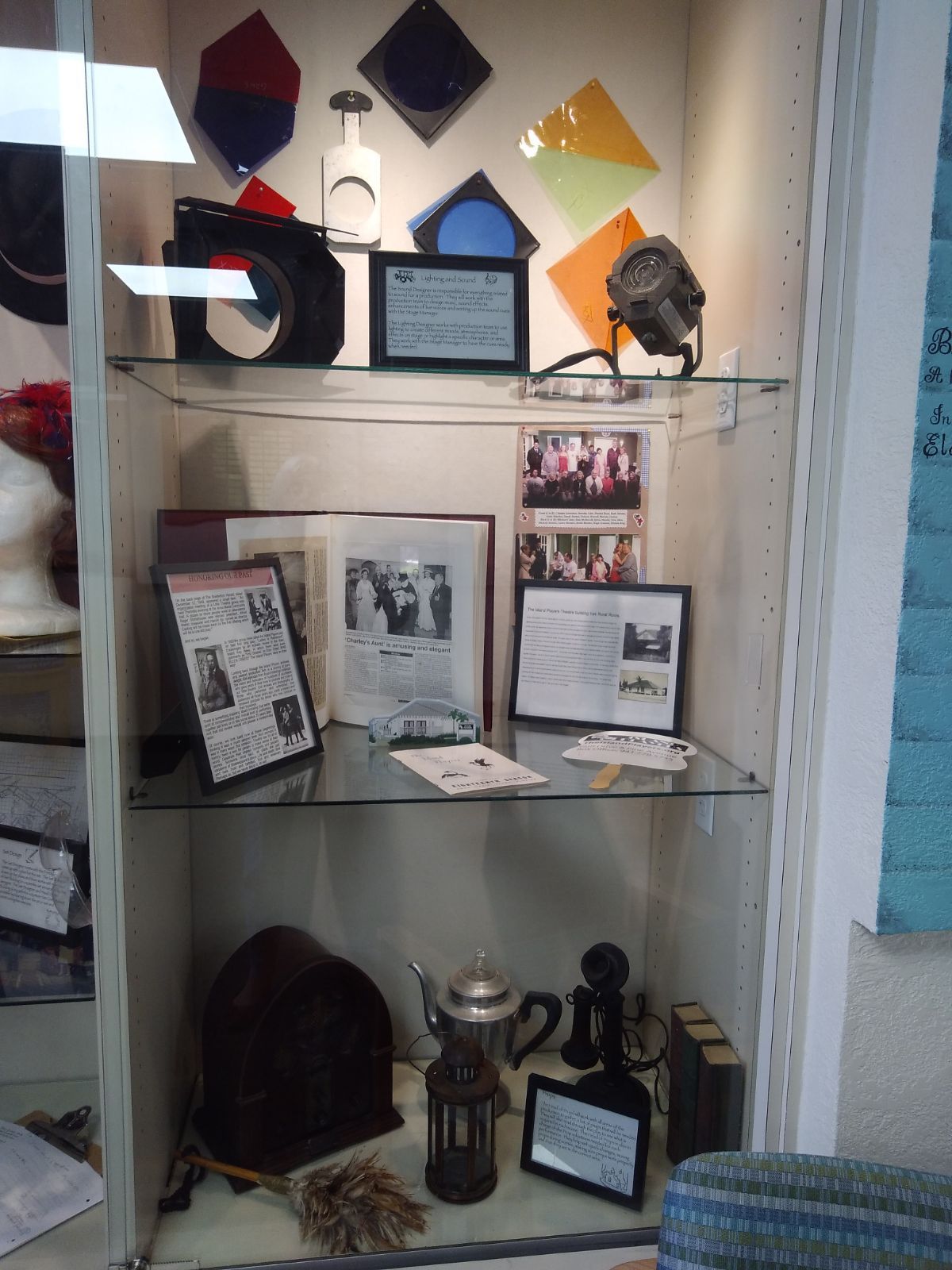 The Island Players display electrical, props, and our long history at the Anna Maria Island Library.