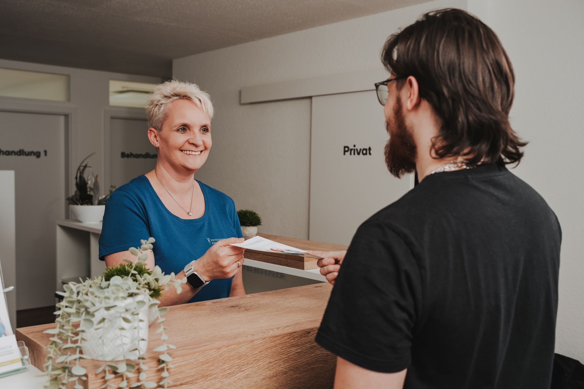 Empfang in der Physiotherapie Praxis in Erlenbach