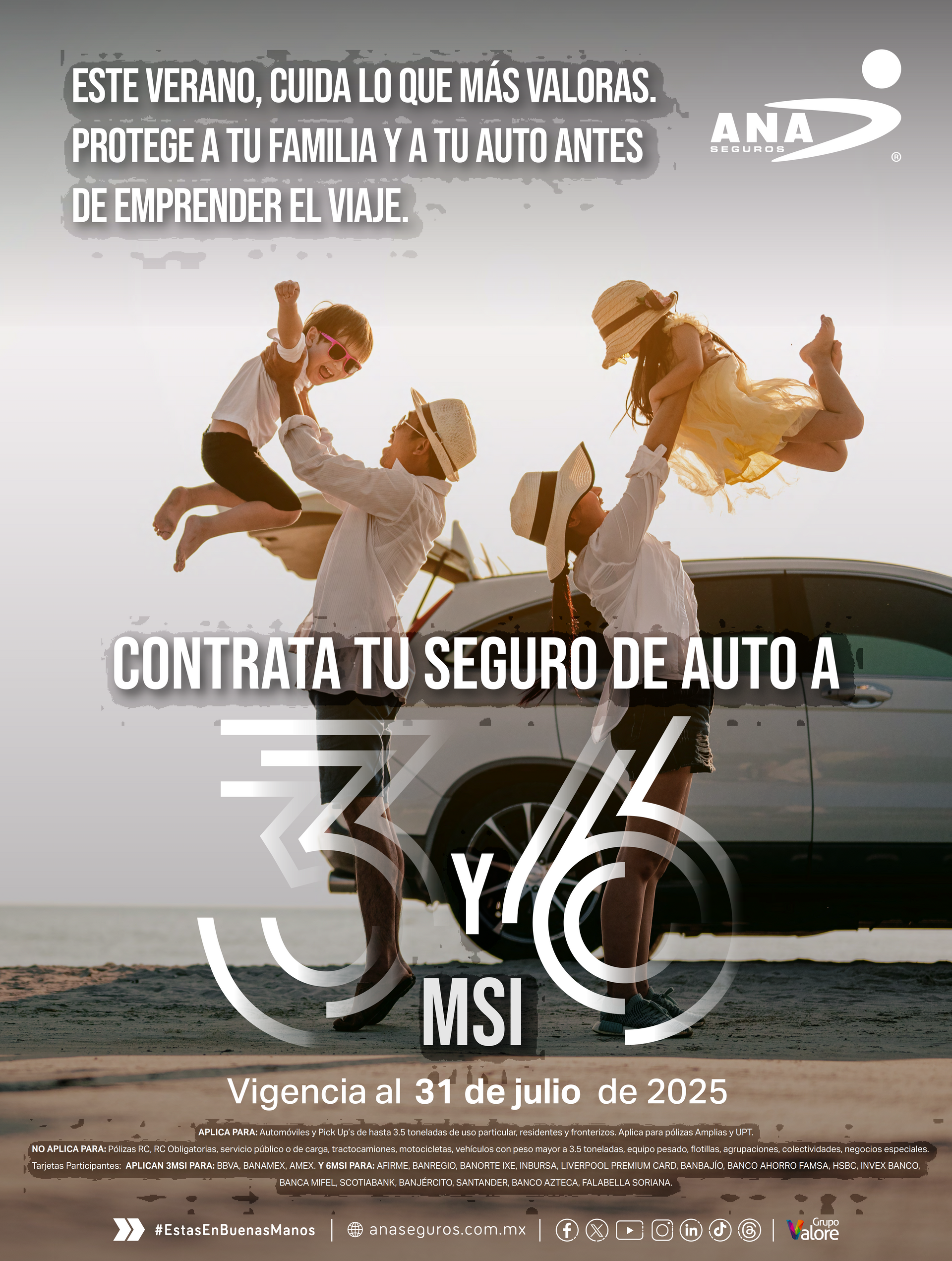 promocion seguro de auto a 3 y 6 meses sin intereses MSI con ANA Seguros