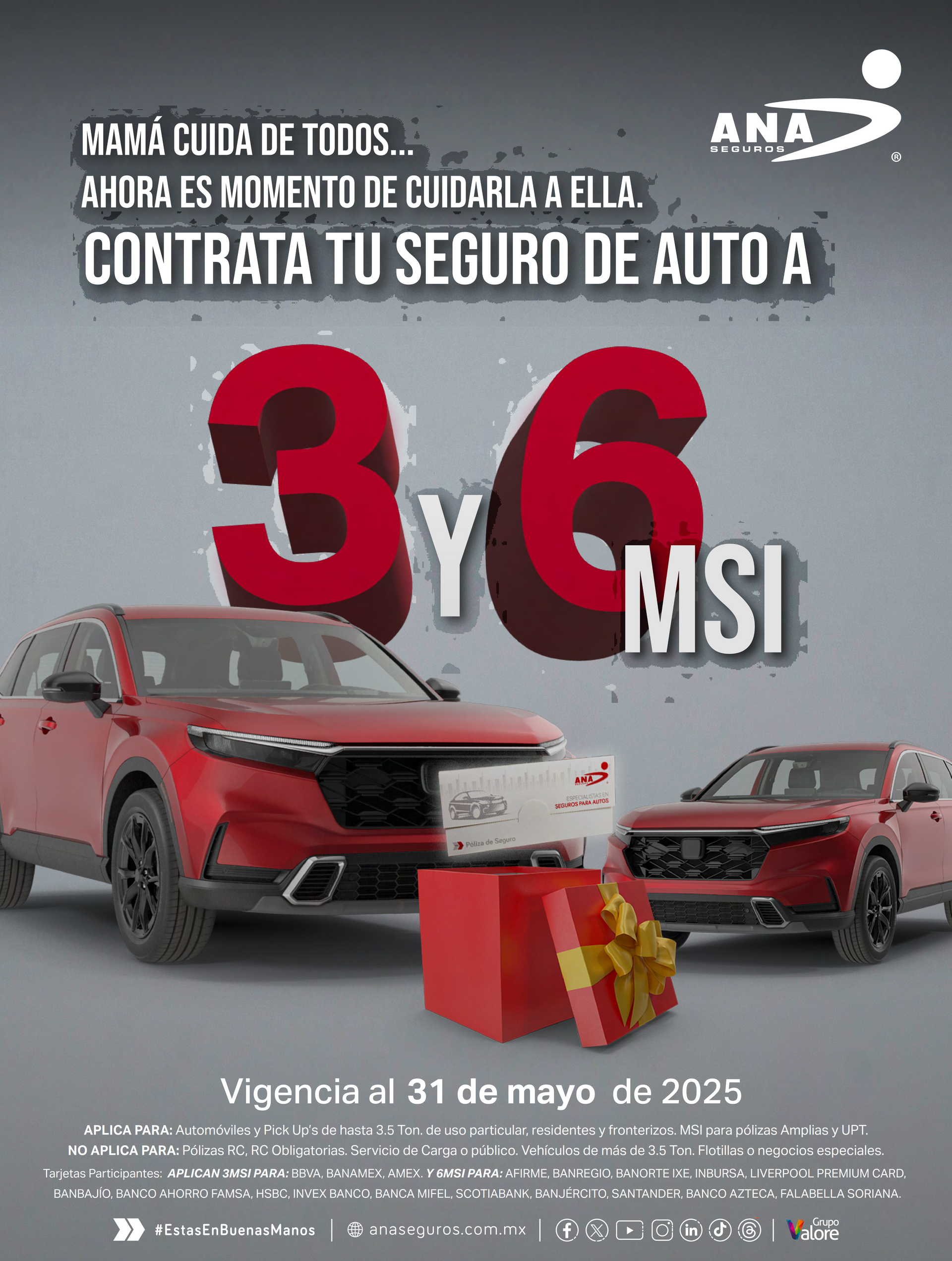 promocion seguro de auto a 3 y 6 meses sin intereses MSI con ANA Seguros