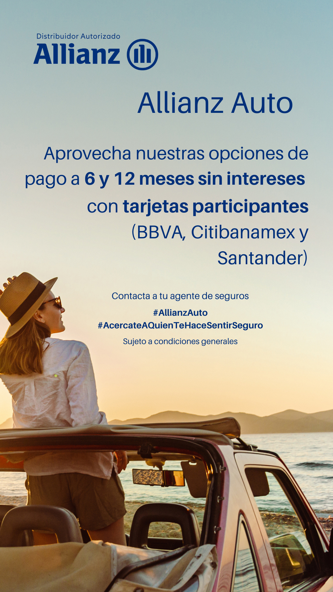 promocion seguro de automóvil a 6 o 12 meses sin intereses con Allianz Auto