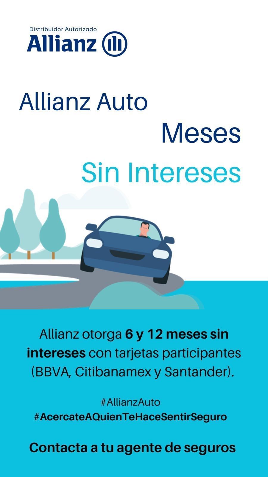 promocion seguro de automóvil a 6 y 12 meses sin intereses con Allianz Auto