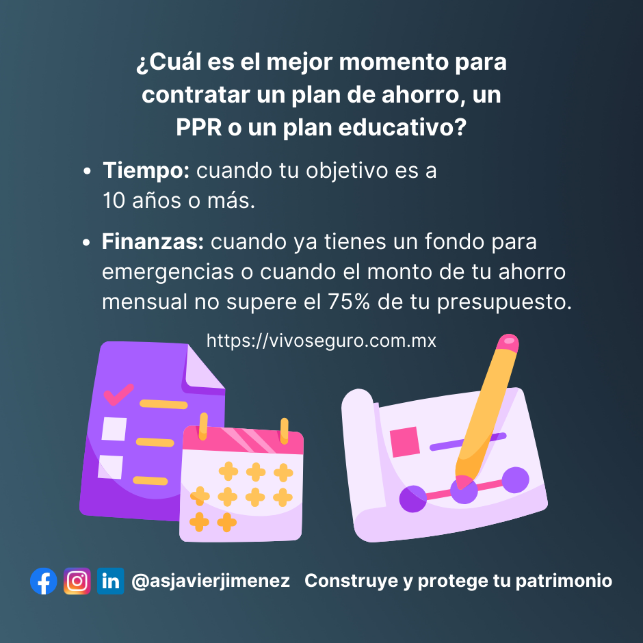 cual es el mejor momento para contratar un plan de ahorro, ppr, plan de retiro o plan de ahorro educativo