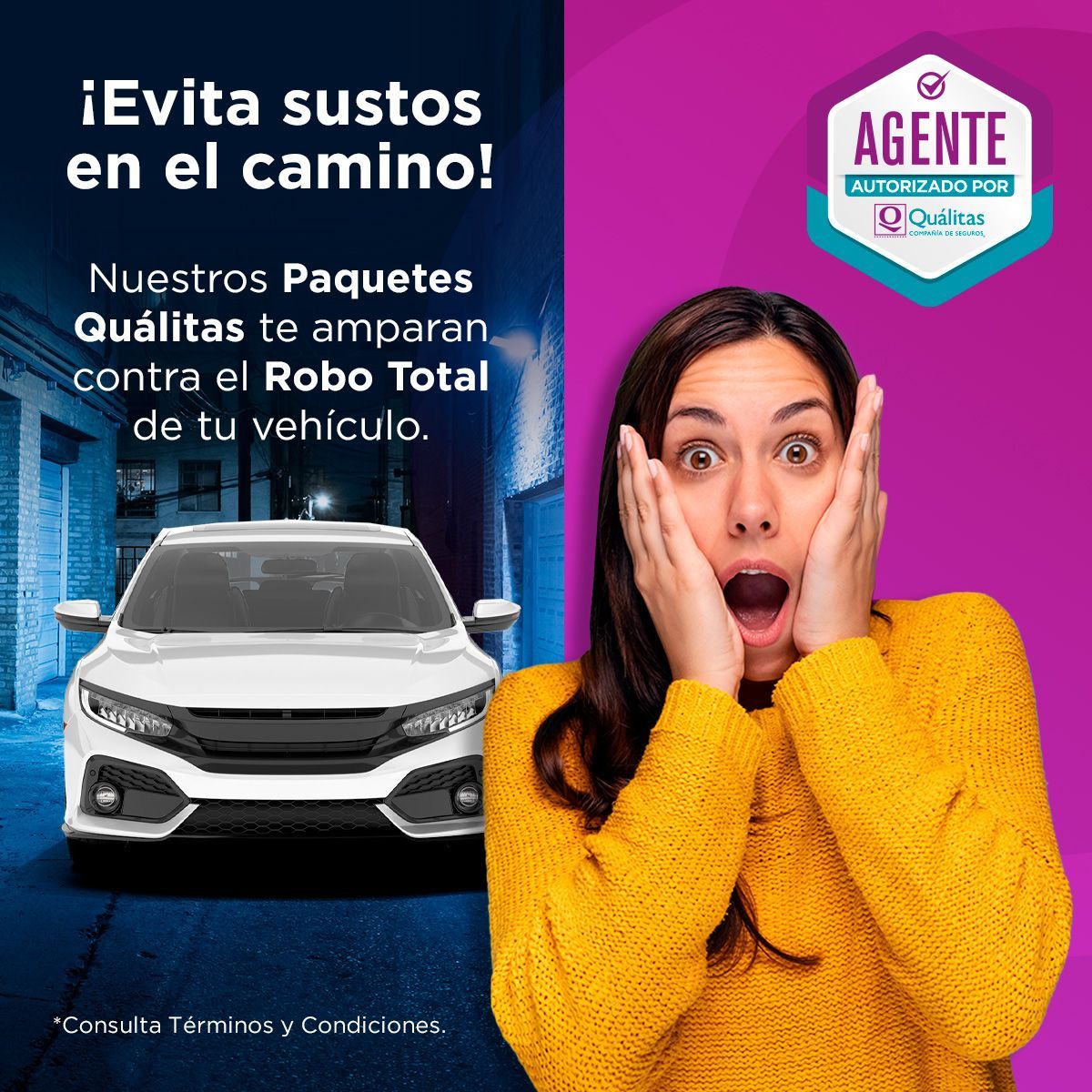 Qualitas cubre robo total de tu vehículo