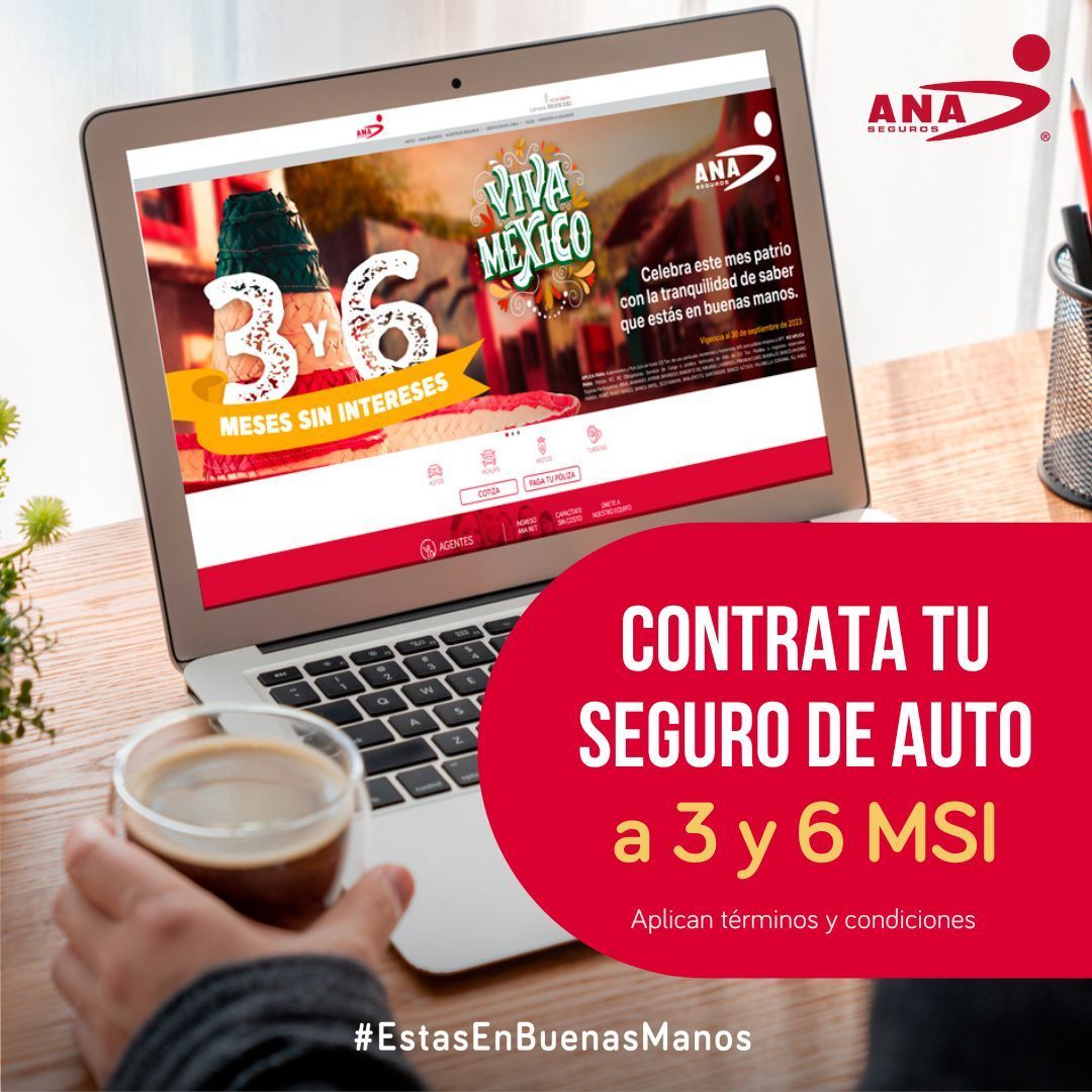 promociones seguro de auto a 3 y 6 meses sin intereses MSI con ANA Seguros