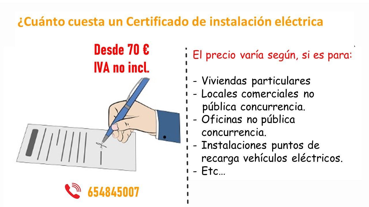 precio certificado de instalación eléctrica