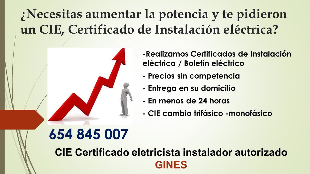 precio Certificado de instalación eléctrica Gines Certificado de instalación eléctrica Gines