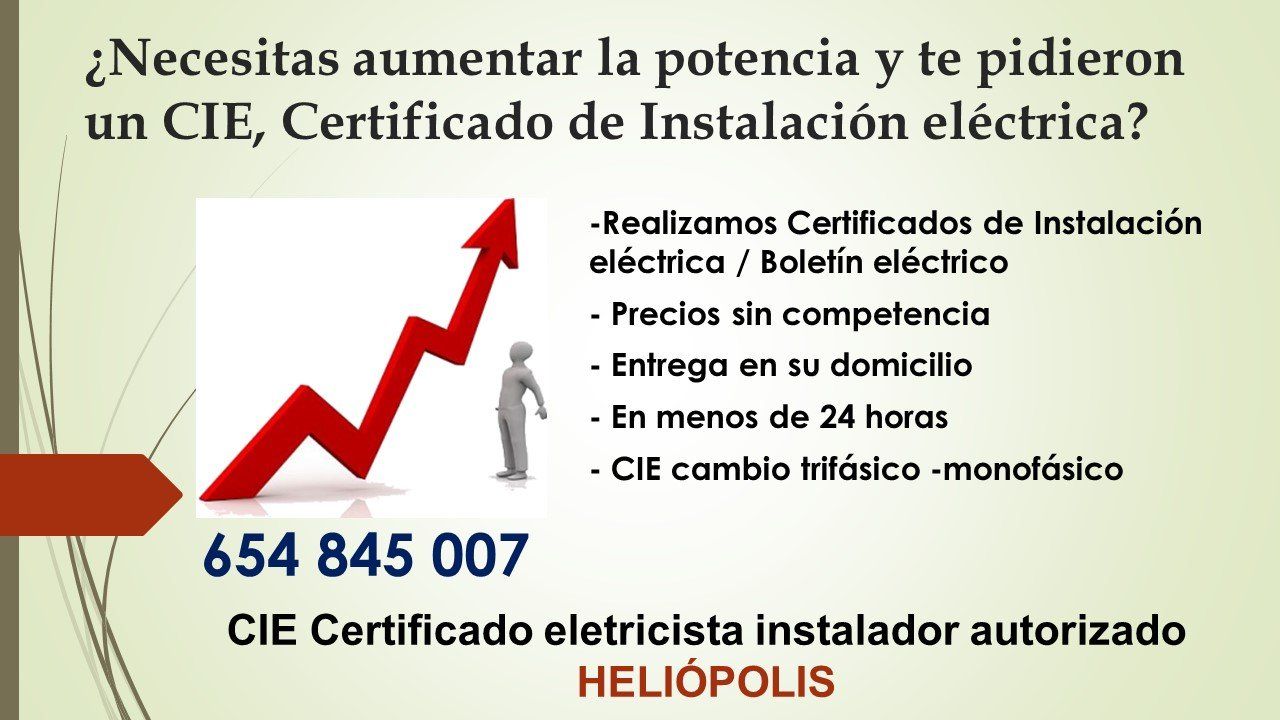 Certificado de instalación eléctrica Heliópolis