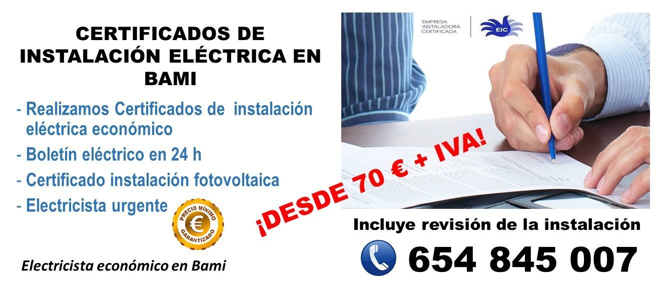 certificado de instalación eléctrica en Bami, Sevilla