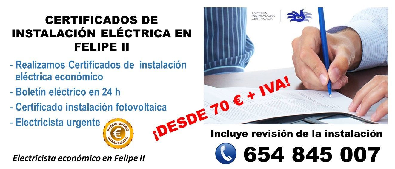 Certificado de instalación eléctrica Felipe II