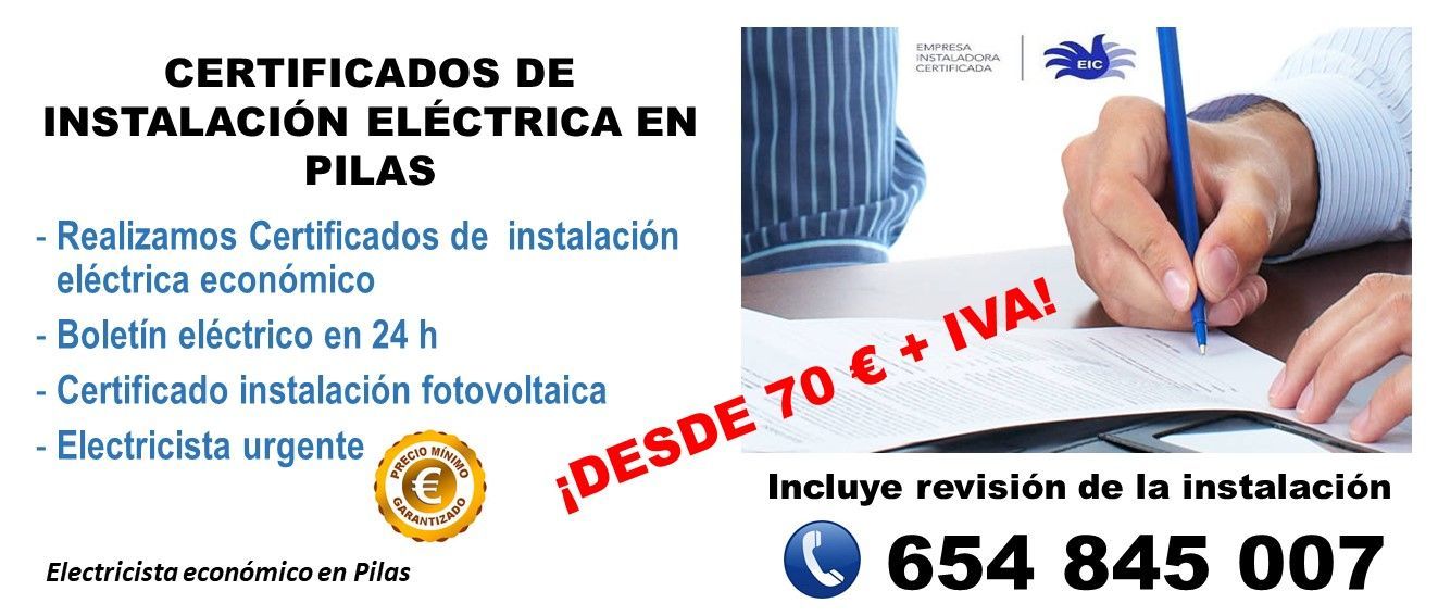 precio Certificado de instalación eléctrica Pilas Certificado de instalación eléctrica Pilas