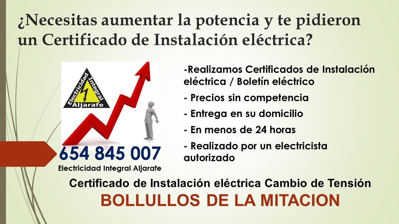 precio Certificado de instalación eléctrica Bollullos de la  Mitación