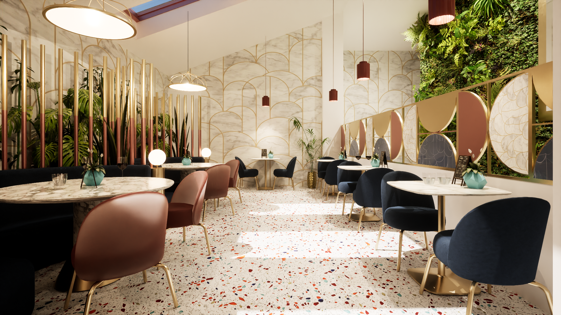 Restaurant hôtel style art déco