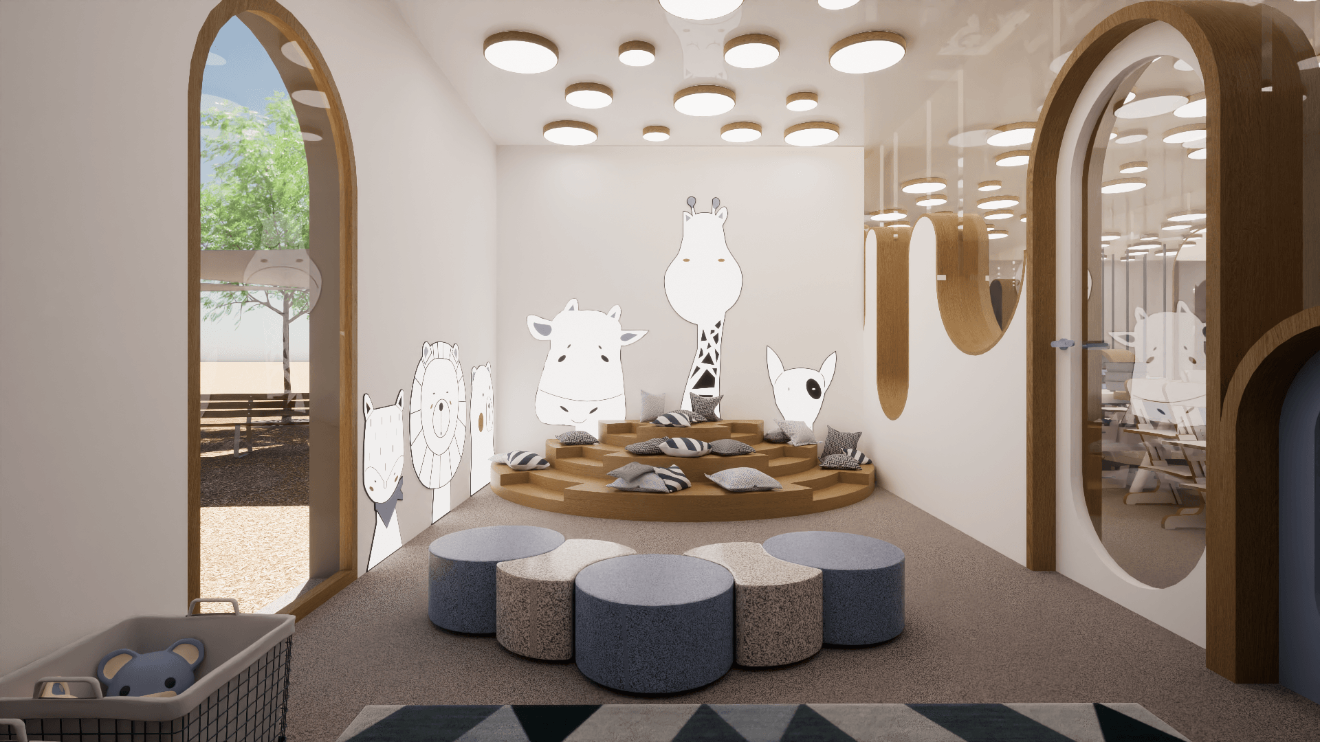 Garderie pour enfants. Salle de lecture