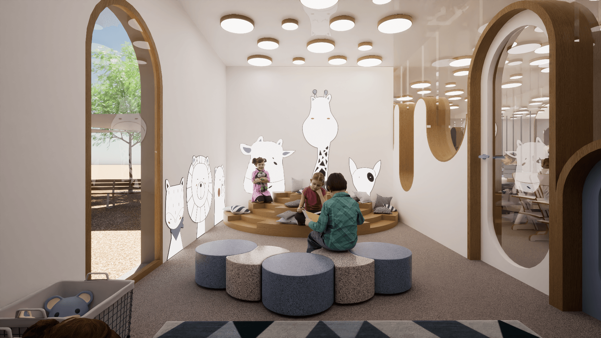 Garderie pour enfants. Salle de lecture