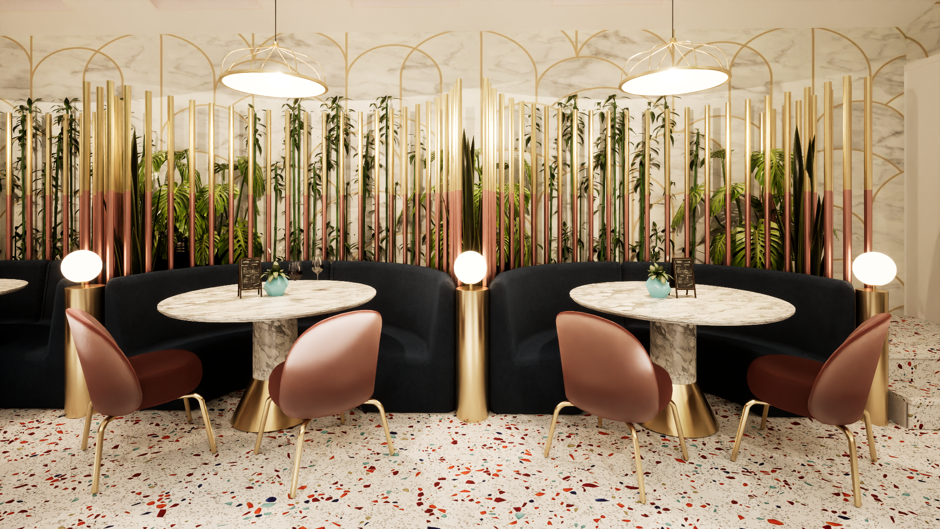 Restaurant hôtel style art déco